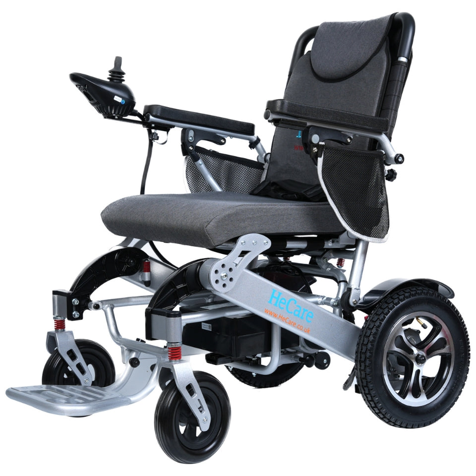 New HeCare Lightweight Electric Wheelchair Instant Folding, 24kg, 4mph SK8000 with Remote control