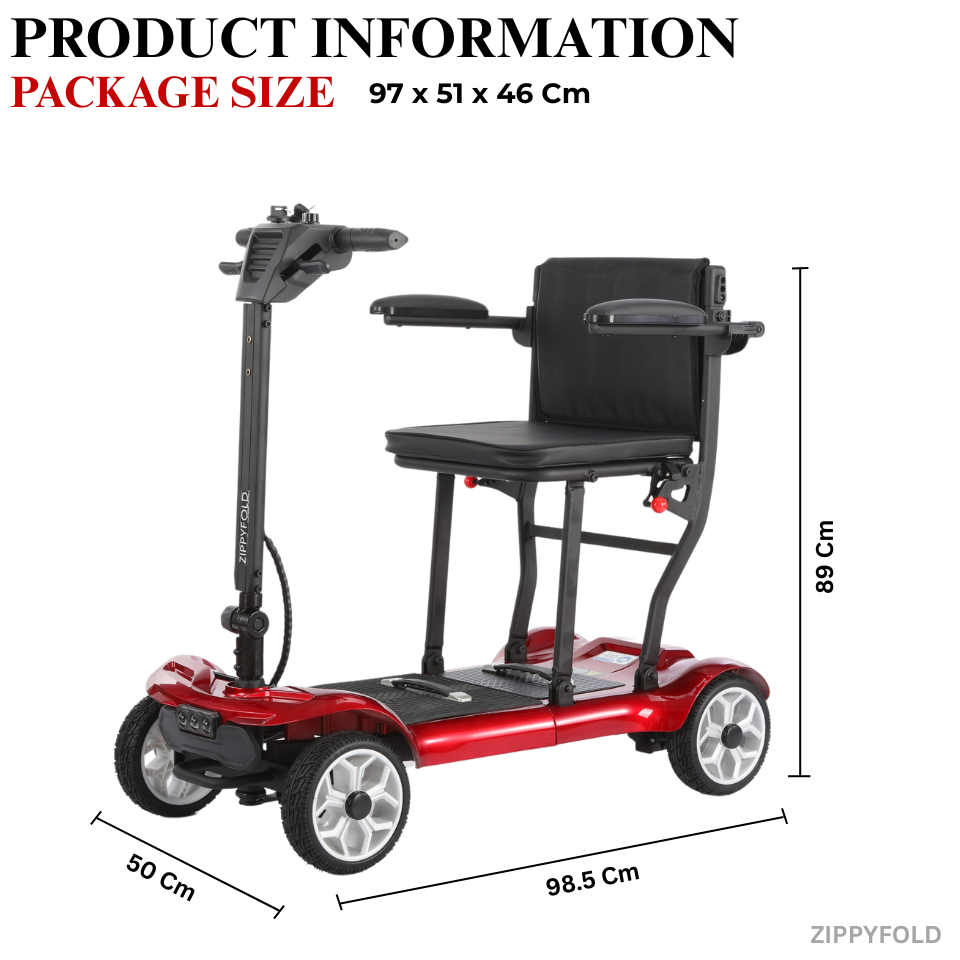 HeCare ZIPPYFOLD Lightweight Folding Mobility Scooter 17.5 KG 1 Year Warranty
