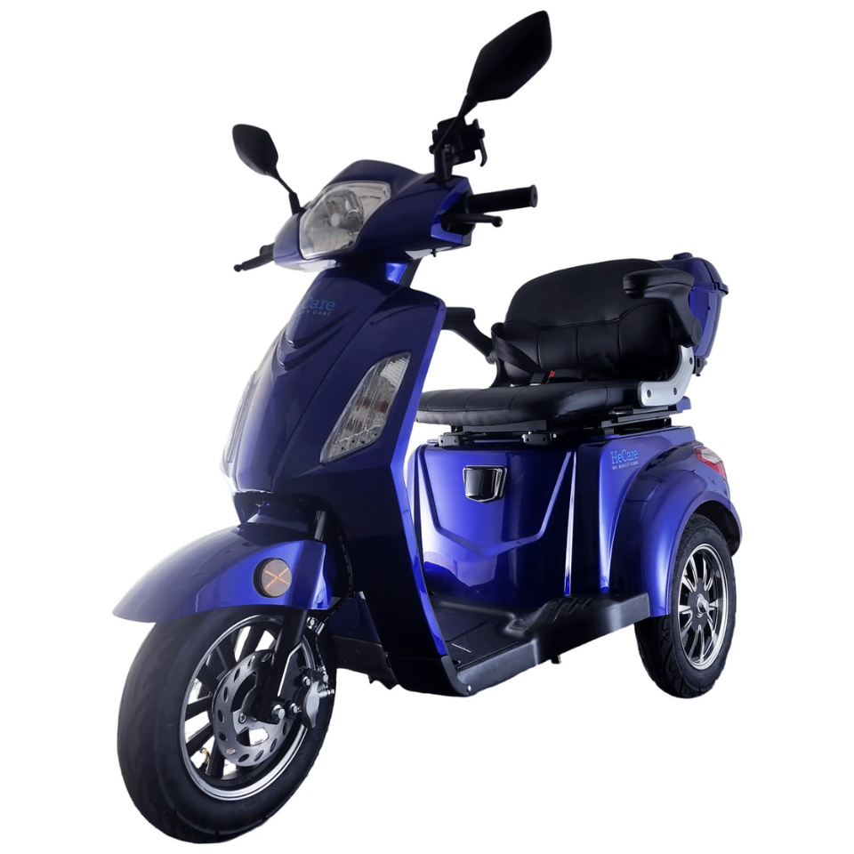 HeCare Ranger 1 Three wheeled Electric Mobility scooter Fastest in Navy 45 Miles range- 4 wheeled- 8mph- Faster Free Demonstration Delivery