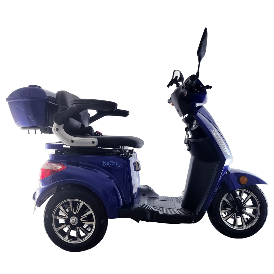 HeCare Ranger 1 Three wheeled Electric Mobility scooter Fastest in Navy 45 Miles range- 4 wheeled- 8mph- Faster Free Demonstration Delivery