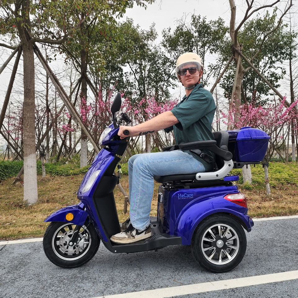 HeCare Ranger 1 Three wheeled Electric Mobility scooter Fastest in Navy 45 Miles range- 4 wheeled- 8mph- Faster Free Demonstration Delivery