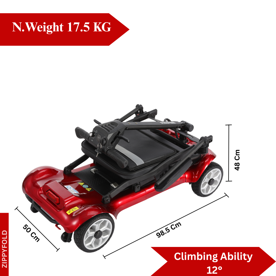 HeCare ZIPPYFOLD Lightweight Folding Mobility Scooter 17.5 KG 1 Year Warranty