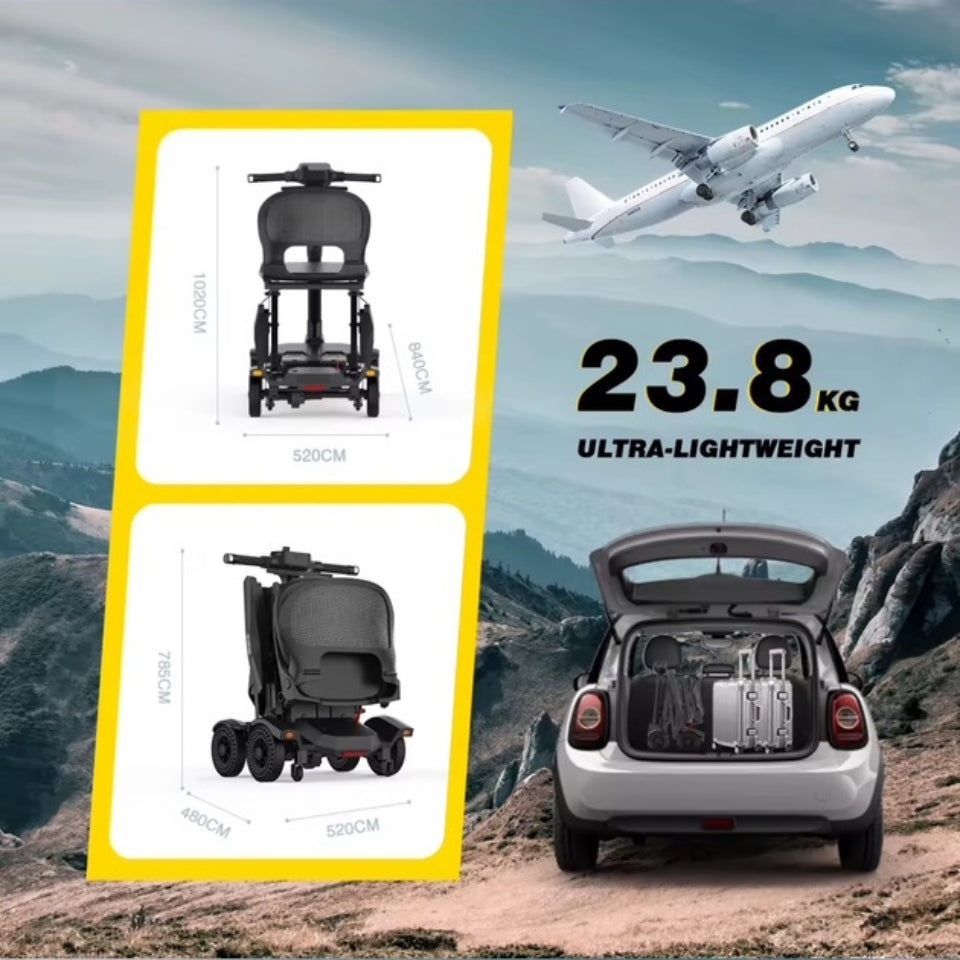 HeCare VIPERFOLD Lightweight Auto Folding Mobility Scooter 20KG