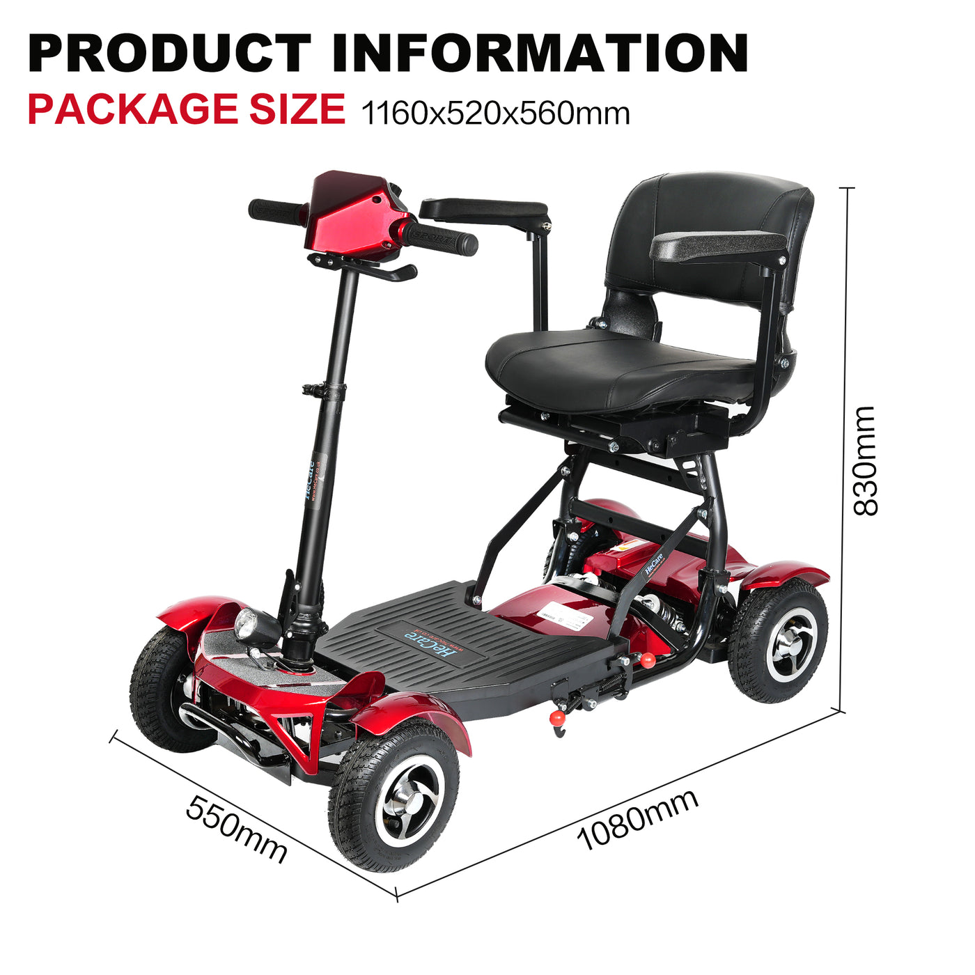 NEW Hecare Instant folding Lightweight Portable mobility scooter shoprider UK