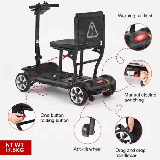 Lightweight Instant Folding Electric Mobility Scooter ZippyFold Hecare lightweight-instant-folding-electric-mobility-scooter-zippyfold-hecare