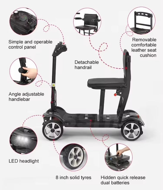 HeCare ZIPPYFOLD Lightweight Folding Mobility Scooter 17 KG 1 Year War hecare-zippyfold-lightweight-folding-mobility-scooter-17-kg-1-year-war