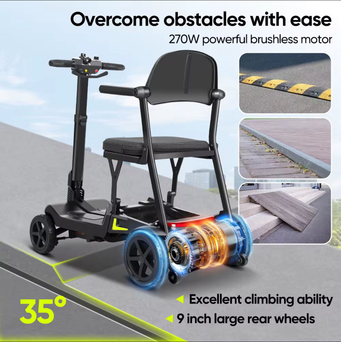 Hecare RaptorFold Instant Folding & Lightweight Mobility Scooter