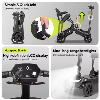 Hecare RaptorFold Instant Folding & Lightweight Mobility Scooter