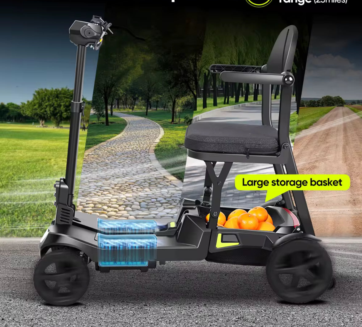 Hecare RaptorFold Instant Folding & Lightweight Mobility Scooter